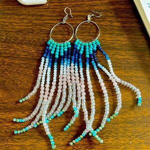 Handmade Beaded Fringe Earrings
